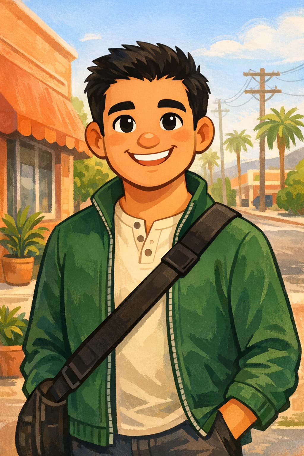 Illustrated portrait of Jose Mendez, Delivery Lead